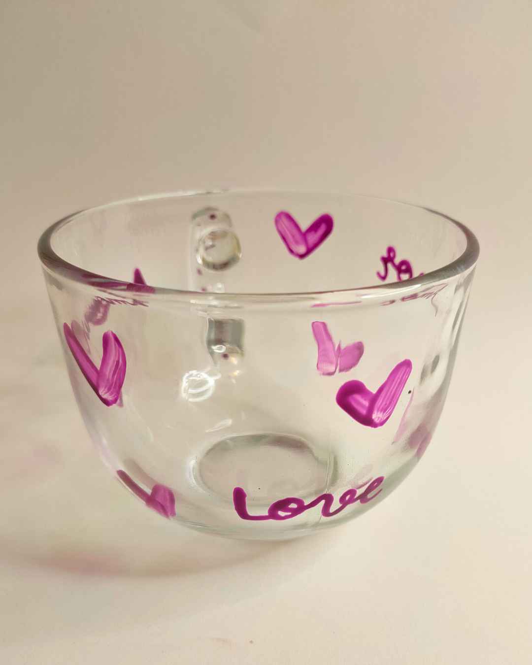 Caneca de vidro Amour