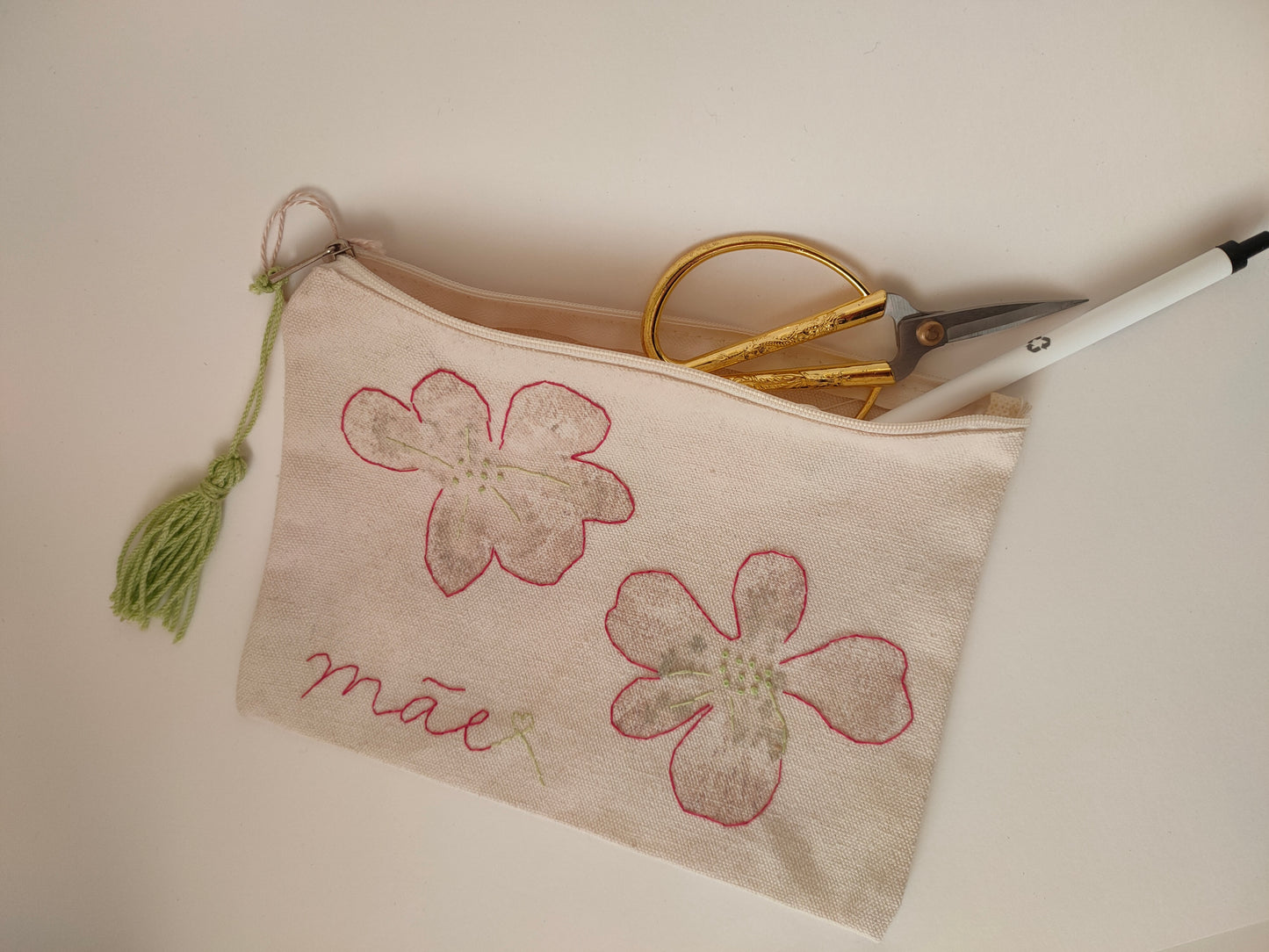 Bolsa de Pano "Mãe" com Impressão Botânica