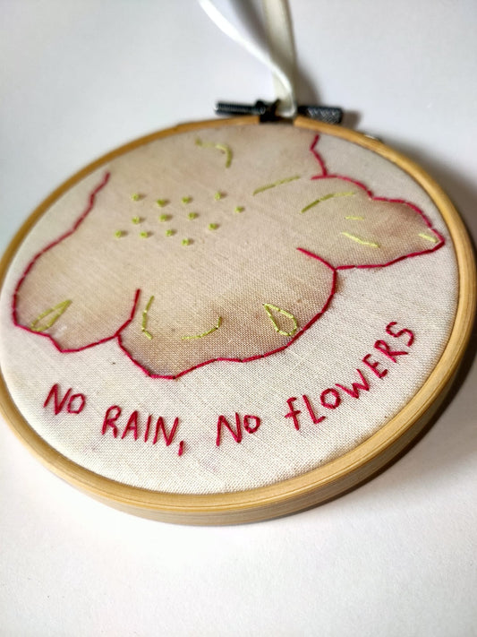 Bastidor bordado impressão botânica