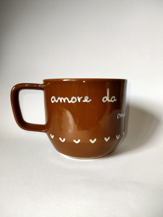 Caneca castanha amore
