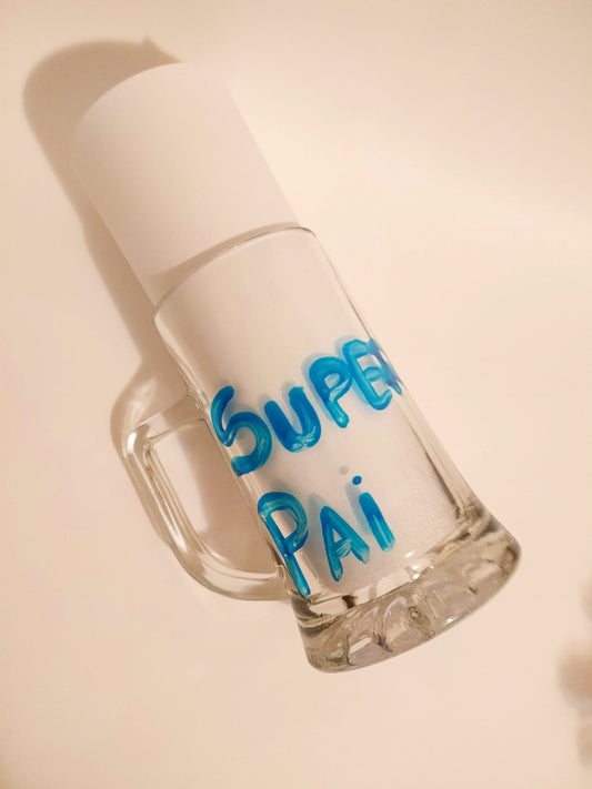 Caneca de Cerveja de Vidro Pintada à Mão – Super Pai