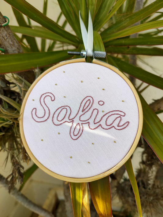 Bastidor 10 cm com nome personalizado