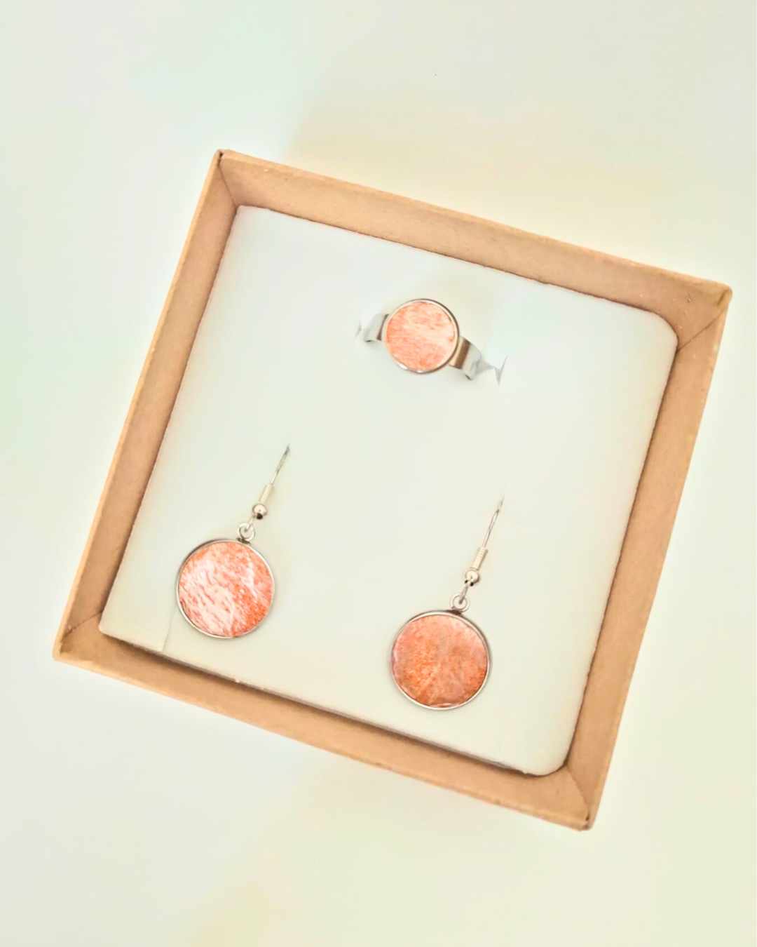 Conjunto Anel e Brincos de Couro