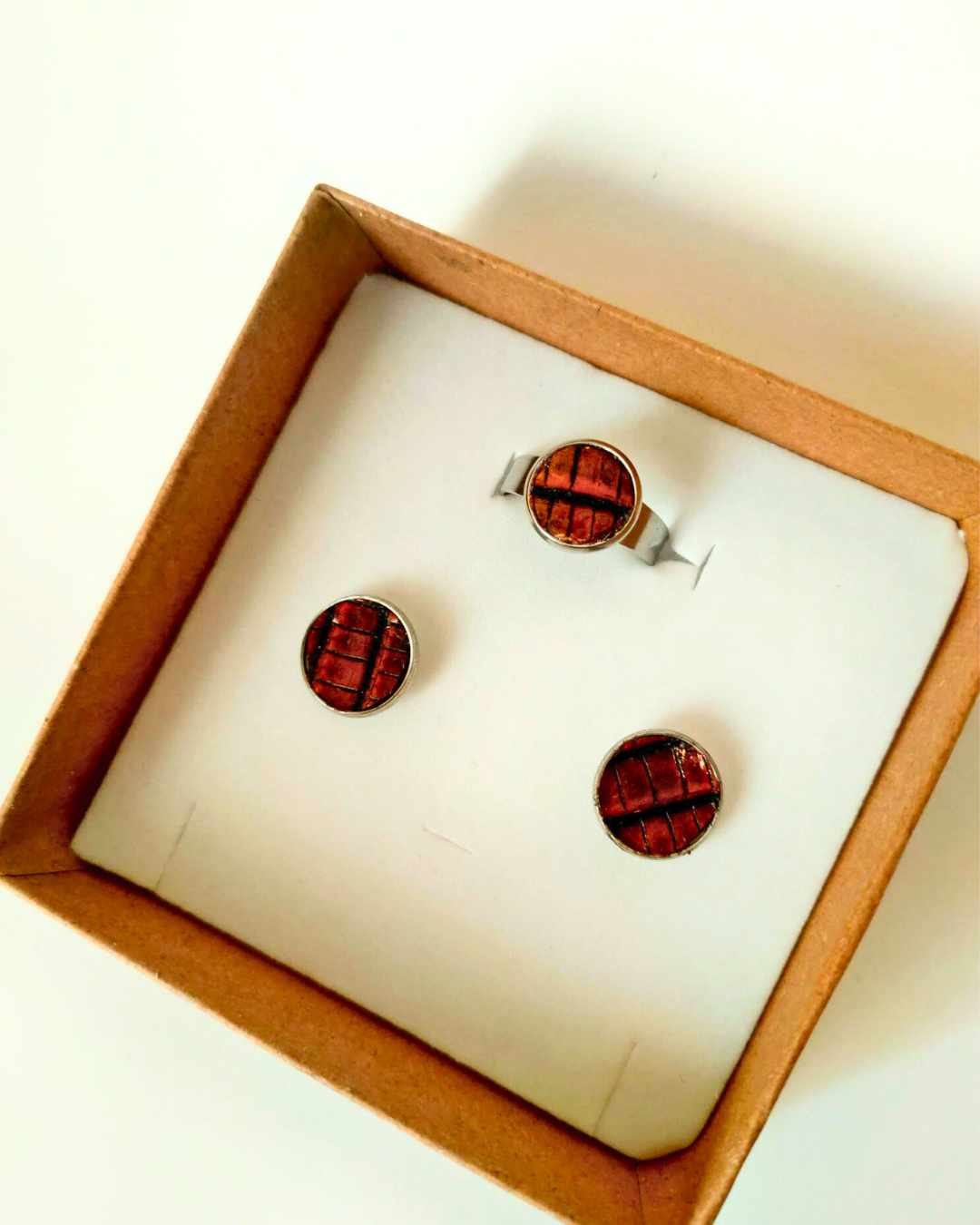 Conjunto Anel e Brincos de Couro