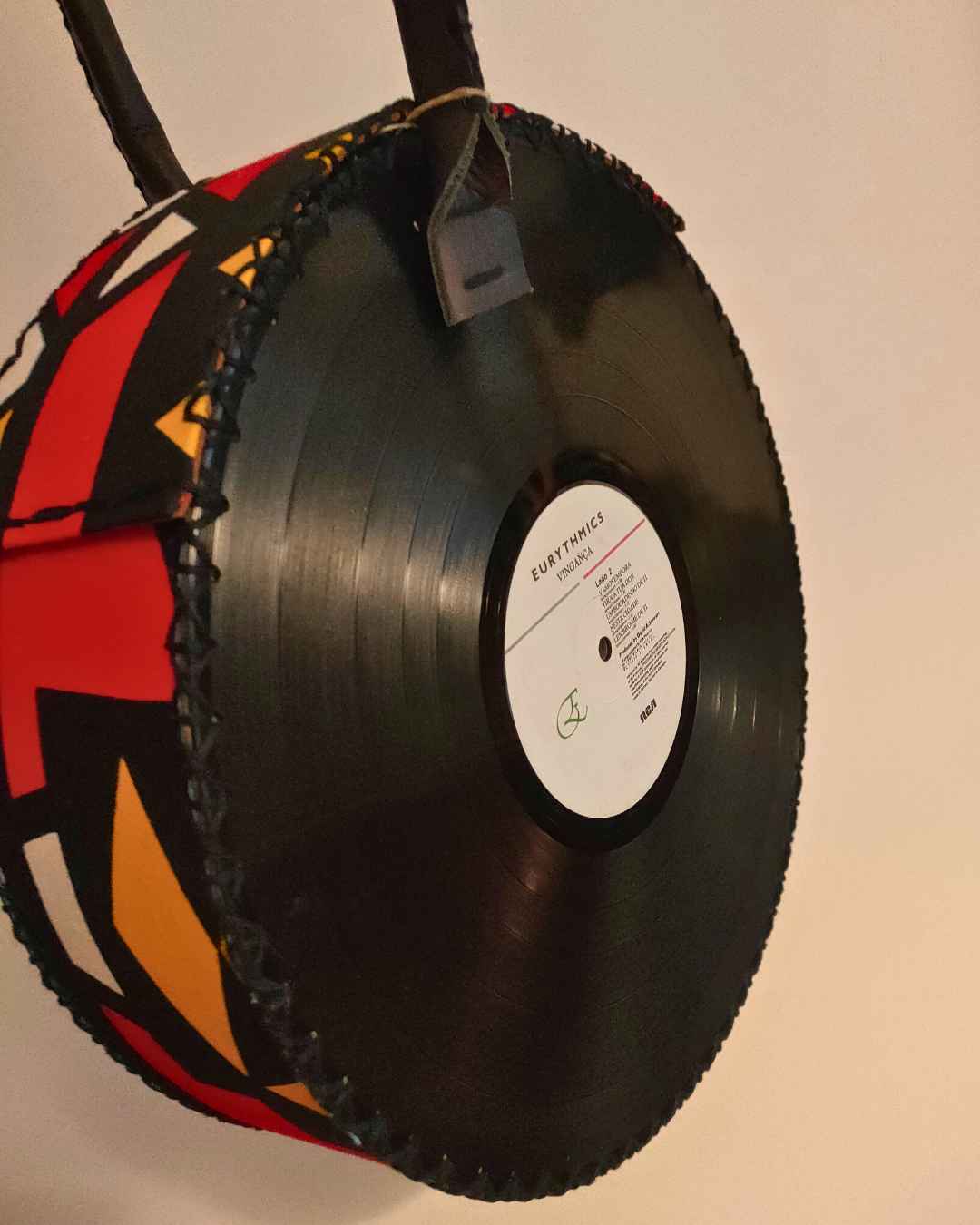 Mala Vinil 33 capulana de uma alça