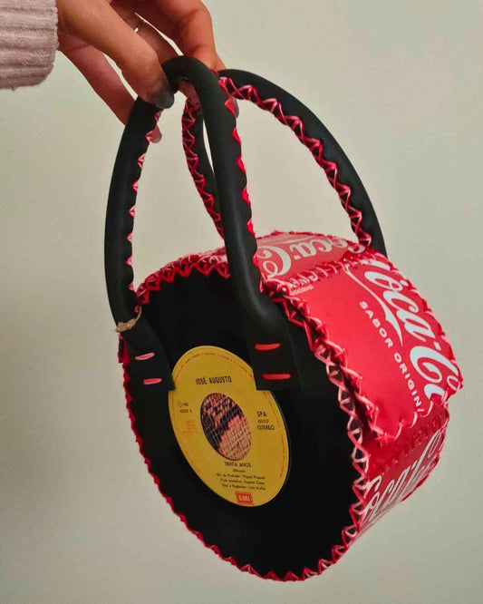 Mala Vinil 45 latas coca-cola